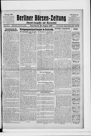 Berliner Börsen-Zeitung vom 16.08.1919