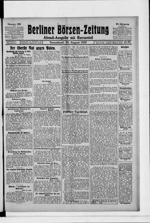 Berliner Börsen-Zeitung vom 23.08.1919