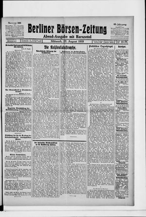 Berliner Börsen-Zeitung vom 27.08.1919