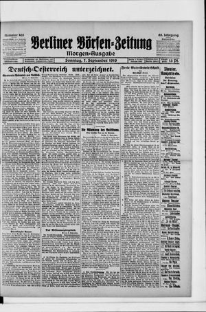 Berliner Börsen-Zeitung vom 07.09.1919