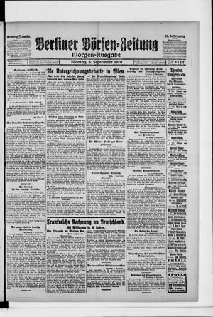 Berliner Börsen-Zeitung vom 08.09.1919