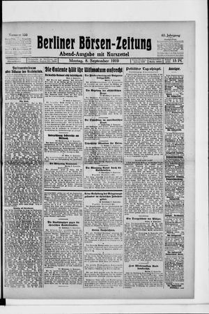 Berliner Börsen-Zeitung vom 08.09.1919