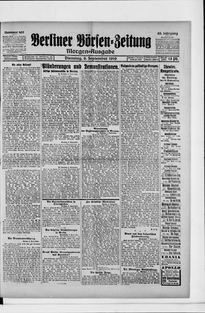 Berliner Börsen-Zeitung vom 09.09.1919