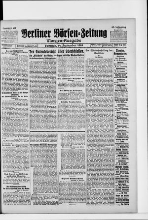 Berliner Börsen-Zeitung vom 14.09.1919
