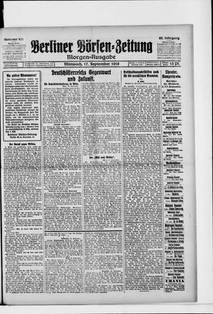 Berliner Börsen-Zeitung vom 17.09.1919