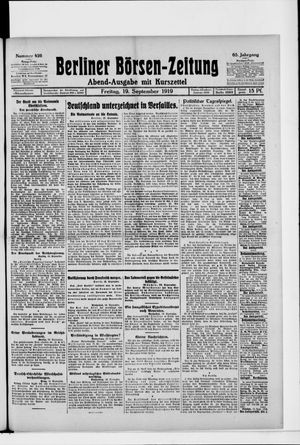 Berliner Börsen-Zeitung vom 19.09.1919
