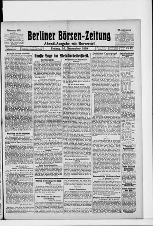Berliner Börsen-Zeitung vom 26.09.1919