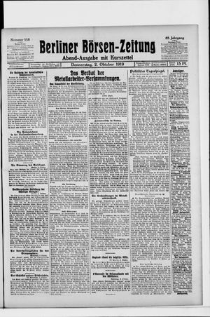 Berliner Börsen-Zeitung vom 02.10.1919