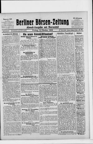 Berliner Börsen-Zeitung vom 03.10.1919