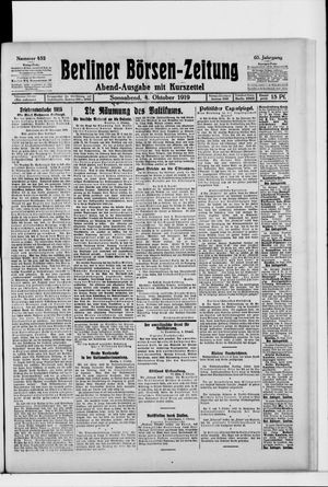 Berliner Börsen-Zeitung vom 04.10.1919