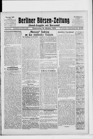 Berliner Börsen-Zeitung vom 09.10.1919