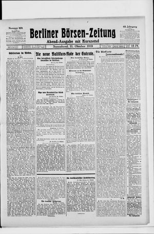 Berliner Börsen-Zeitung vom 11.10.1919