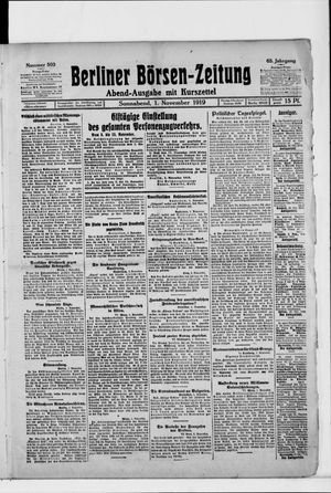 Berliner Börsen-Zeitung on Nov 1, 1919