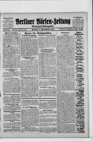 Berliner Börsen-Zeitung vom 07.11.1919