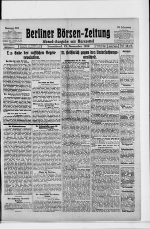 Berliner Börsen-Zeitung vom 15.11.1919