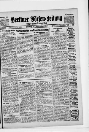 Berliner Börsen-Zeitung vom 21.11.1919