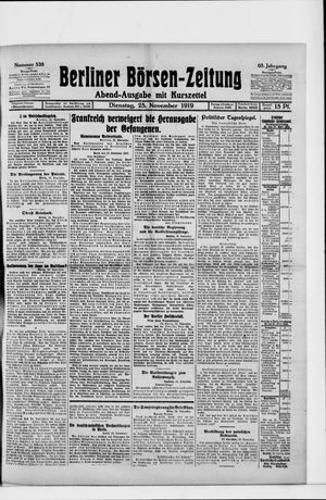 Berliner Börsen-Zeitung vom 25.11.1919