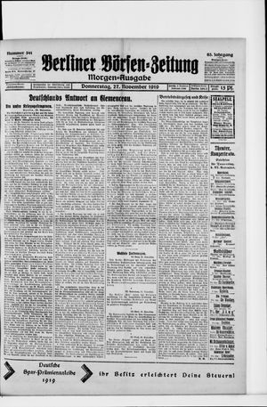 Berliner Börsen-Zeitung vom 27.11.1919