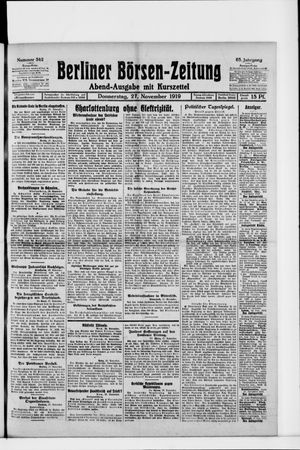 Berliner Börsen-Zeitung vom 27.11.1919