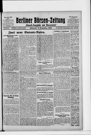 Berliner Börsen-Zeitung vom 03.12.1919