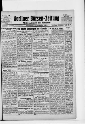 Berliner Börsen-Zeitung vom 06.12.1919