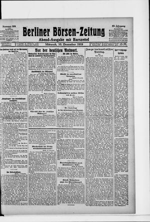 Berliner Börsen-Zeitung vom 10.12.1919