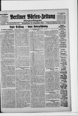 Berliner Börsen-Zeitung vom 27.12.1919
