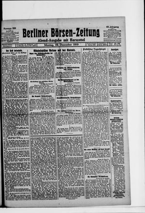 Berliner Börsen-Zeitung vom 29.12.1919