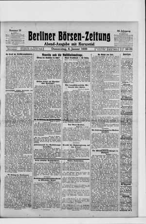 Berliner Börsen-Zeitung vom 08.01.1920