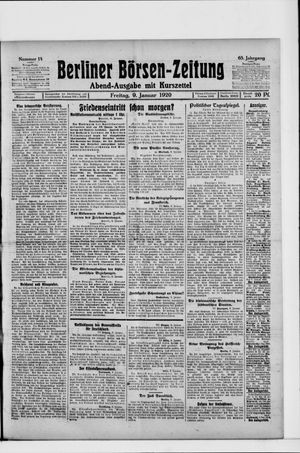 Berliner Börsen-Zeitung vom 09.01.1920