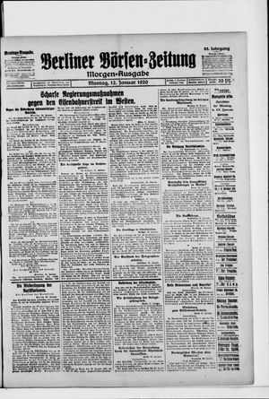 Berliner Börsen-Zeitung vom 12.01.1920