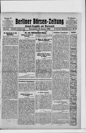 Berliner Börsen-Zeitung vom 17.01.1920