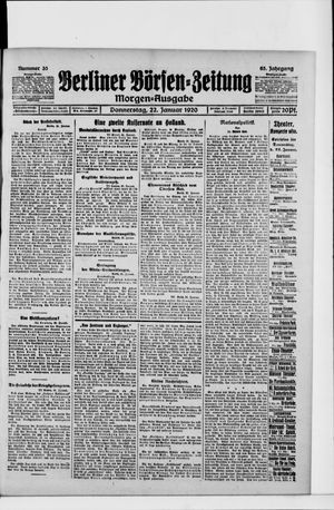 Berliner Börsen-Zeitung vom 22.01.1920