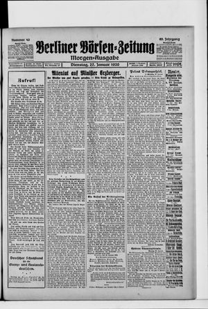Berliner Börsen-Zeitung on Jan 27, 1920