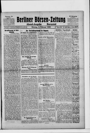 Berliner Börsen-Zeitung vom 01.02.1920