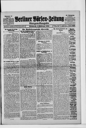 Berliner Börsen-Zeitung vom 04.02.1920