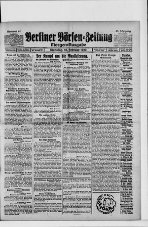 Berliner Börsen-Zeitung vom 10.02.1920