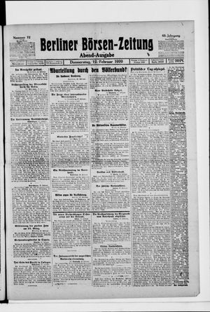 Berliner Börsen-Zeitung vom 12.02.1920