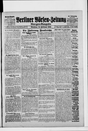 Berliner Börsen-Zeitung vom 16.02.1920