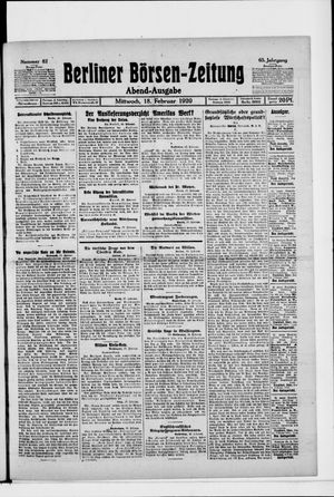 Berliner Börsen-Zeitung vom 18.02.1920