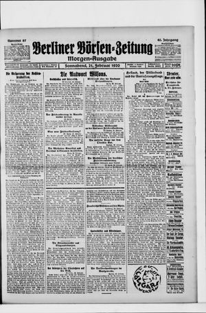 Berliner Börsen-Zeitung vom 21.02.1920