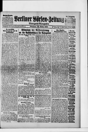 Berliner Börsen-Zeitung vom 29.03.1920