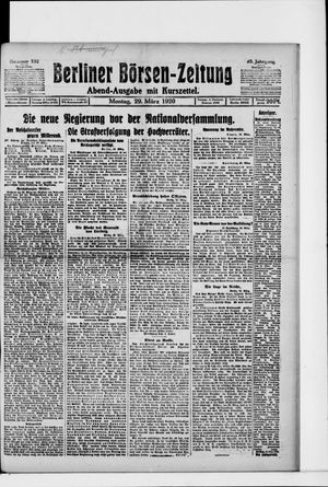 Berliner Börsen-Zeitung on Mar 29, 1920