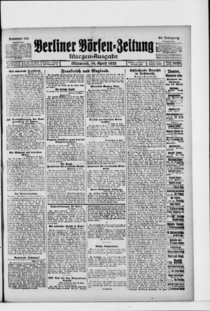 Berliner Börsen-Zeitung on Apr 14, 1920