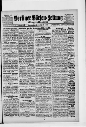 Berliner Börsen-Zeitung on Apr 17, 1920