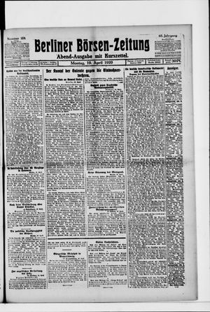 Berliner Börsen-Zeitung vom 19.04.1920