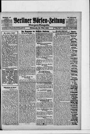 Berliner Börsen-Zeitung vom 26.05.1920
