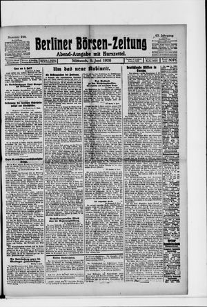 Berliner Börsen-Zeitung vom 09.06.1920