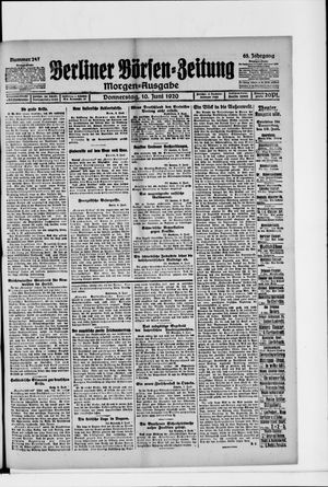 Berliner Börsen-Zeitung vom 10.06.1920