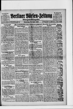 Berliner Börsen-Zeitung vom 13.06.1920